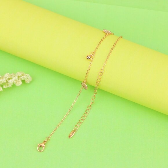 "Rose Gold Anklet with Sparkling Charm – XPAL1178 - Picture 4 of 12